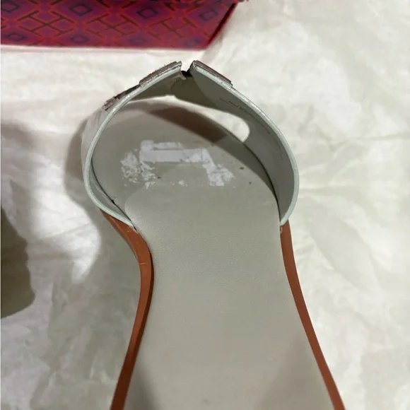 Tory Burch Light Gray Slide Sandals - Picture 10 of 11